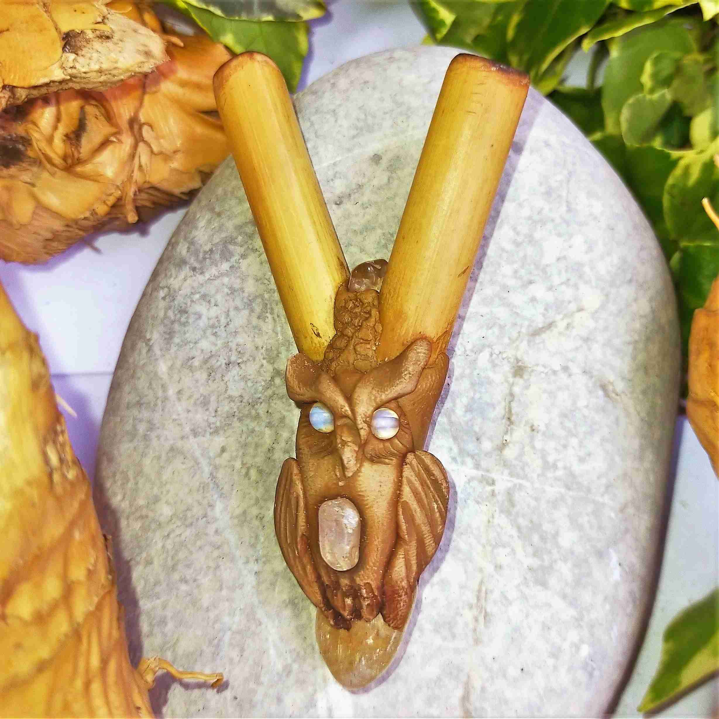 Kuripe Totem GUFO Amuleto Pietre potenti