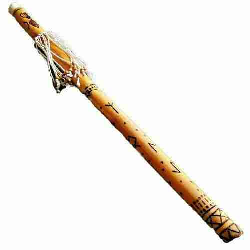 Sonaglio RainStick Shaman in Bamboo, Fait à Main avec Rune Norreniche Loki