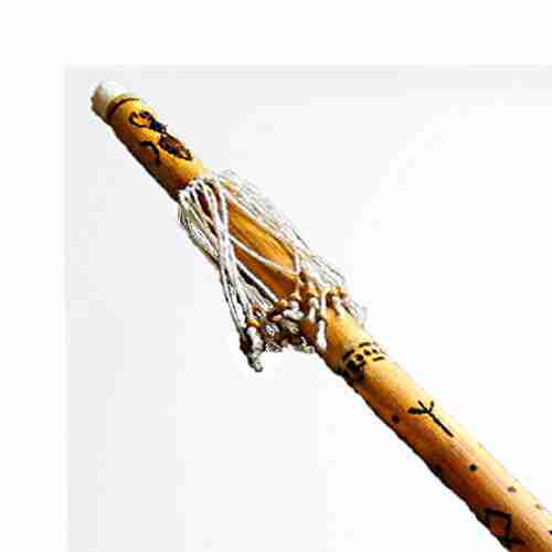 Sonaglio RainStick Shaman in Bamboo, Fait à Main avec Rune Norreniche Loki