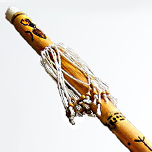 Sonaglio RainStick Shaman in Bamboo, Fait à Main avec Rune Norreniche Loki