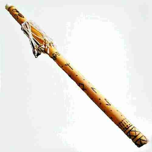 Sonaglio RainStick Shaman in Bamboo, Hand gemacht mit Norrenischen Rune Loki
