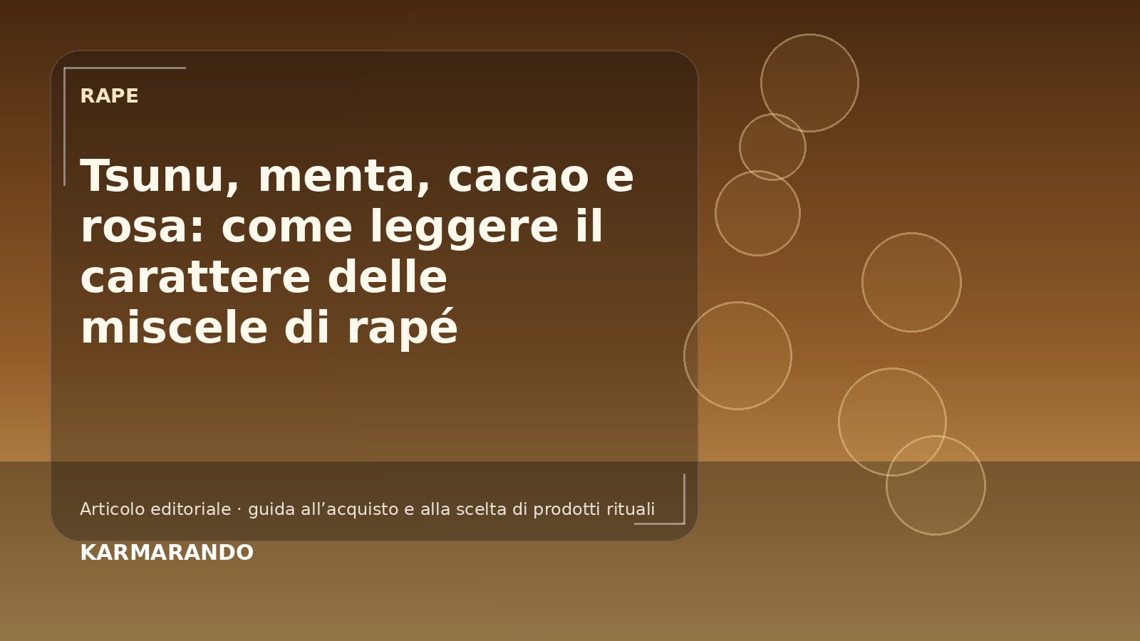 Tsunu, menthe, cacao et rose: comment lire le caractère des mélanges de rapé